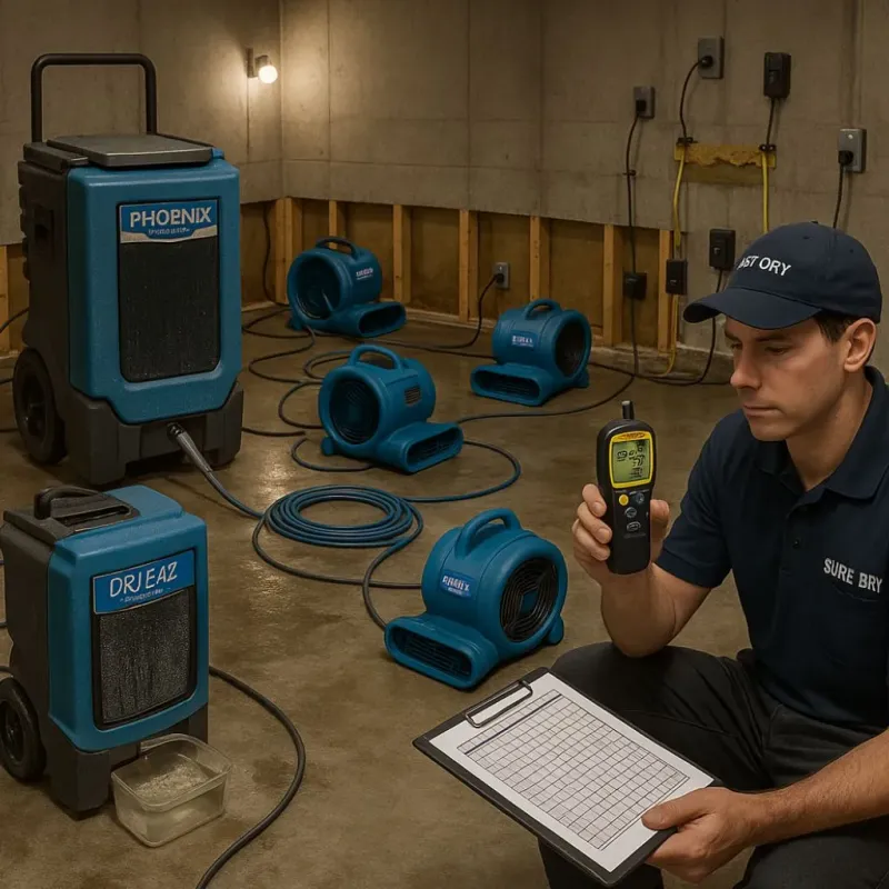 Structural Drying and Dehumidification process in Midland Beach, NY